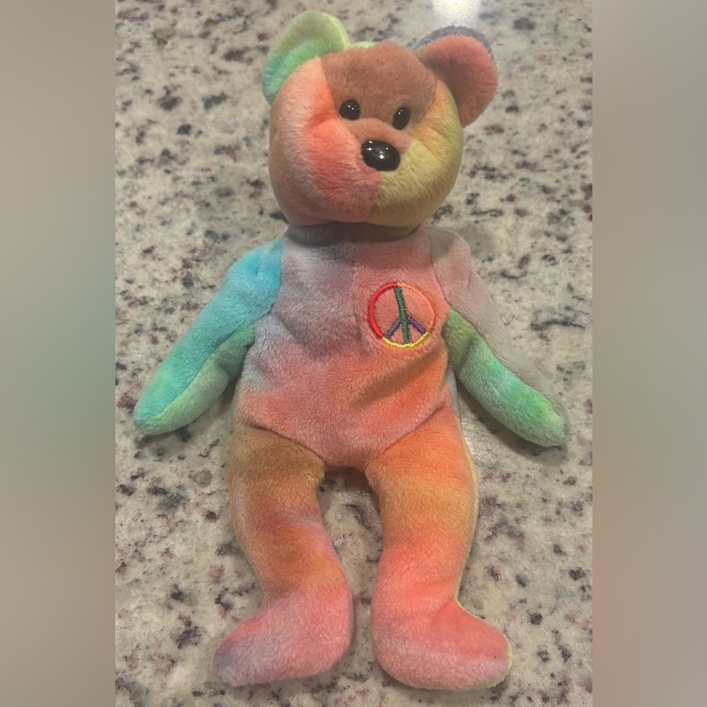 Ty Beanie Baby Peace Bear 1996